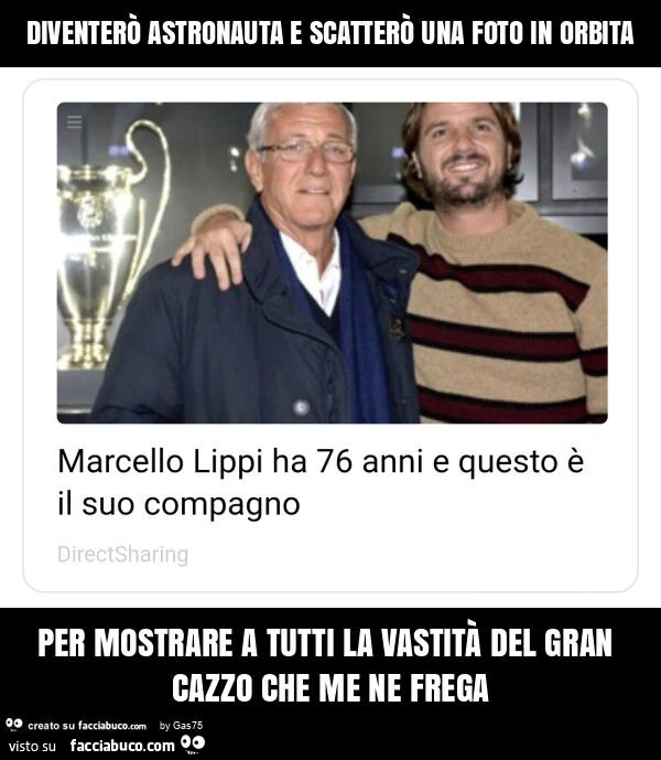 Diventerò astronauta e scatterò una foto in orbita per mostrare a tutti la vastità del gran cazzo che me ne frega