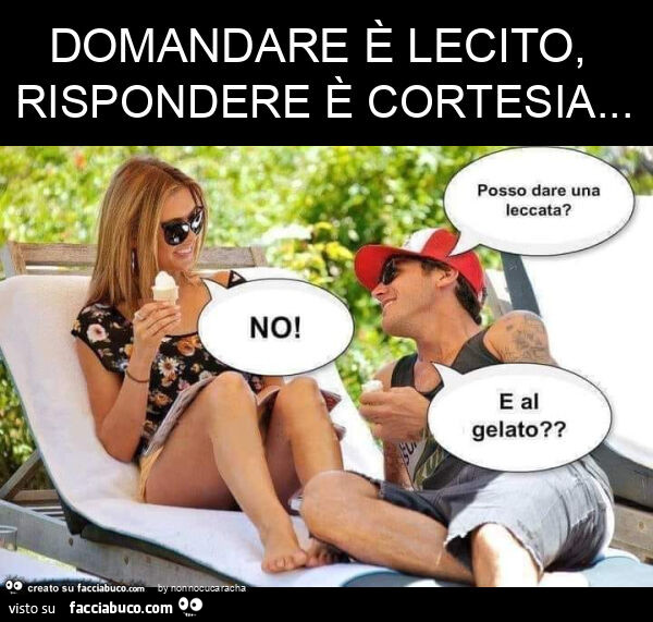 Domandare è lecito, rispondere è cortesia
