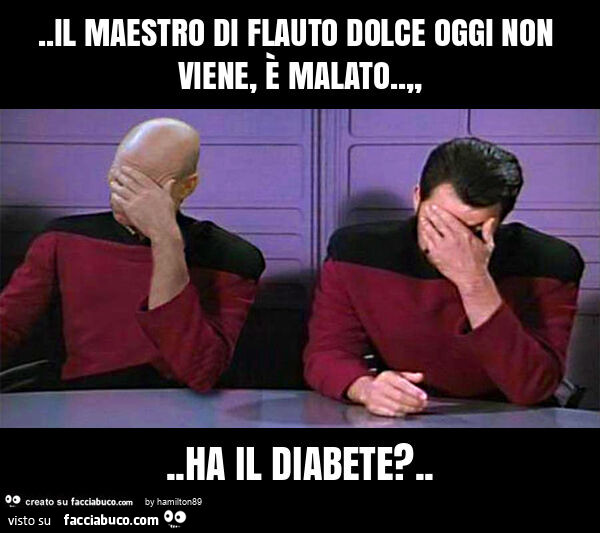 Il maestro di flauto dolce oggi non viene, è malato. , . Ha il diabete?