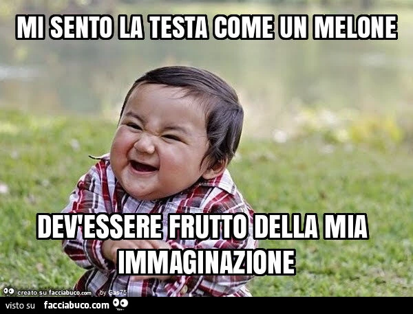Mi sento la testa come un melone dev'essere frutto della mia immaginazione