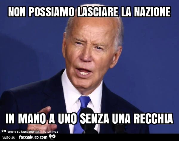 Non possiamo lasciare la nazione in mano a uno senza una recchia