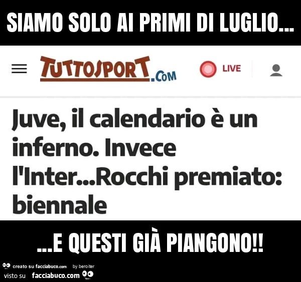 Siamo solo ai primi di luglio… e questi già piangono
