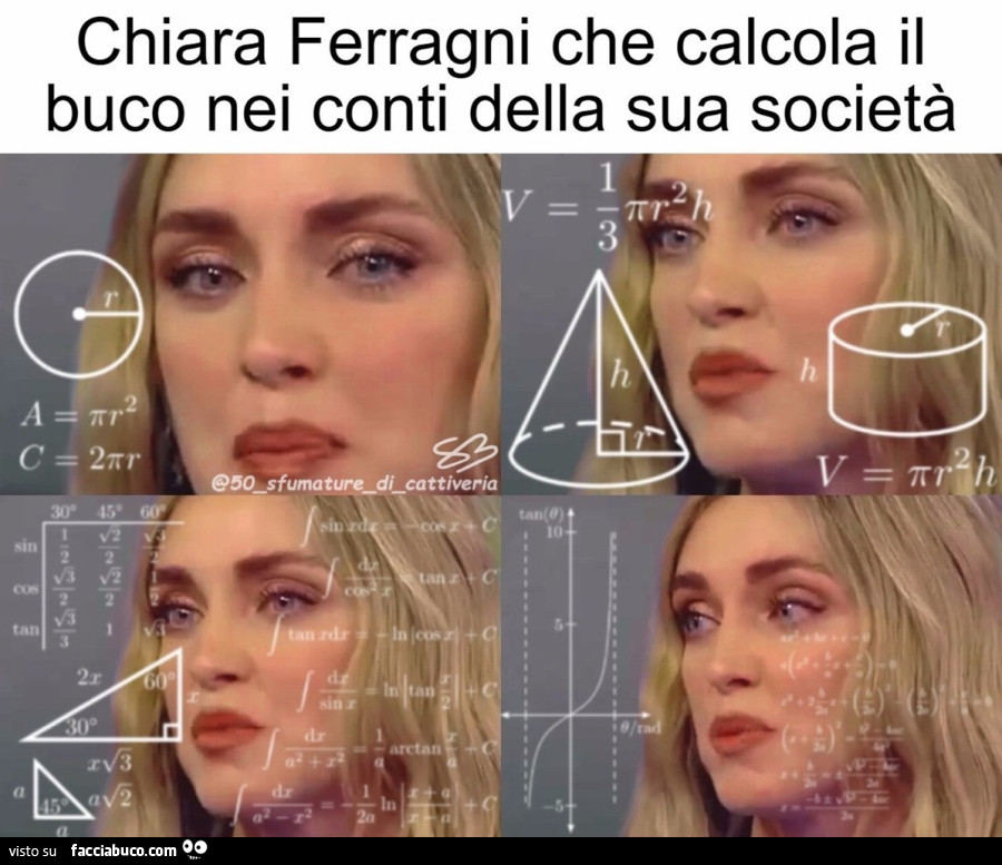 Chiara Ferrgani che calcola il buco nei conti della sua società