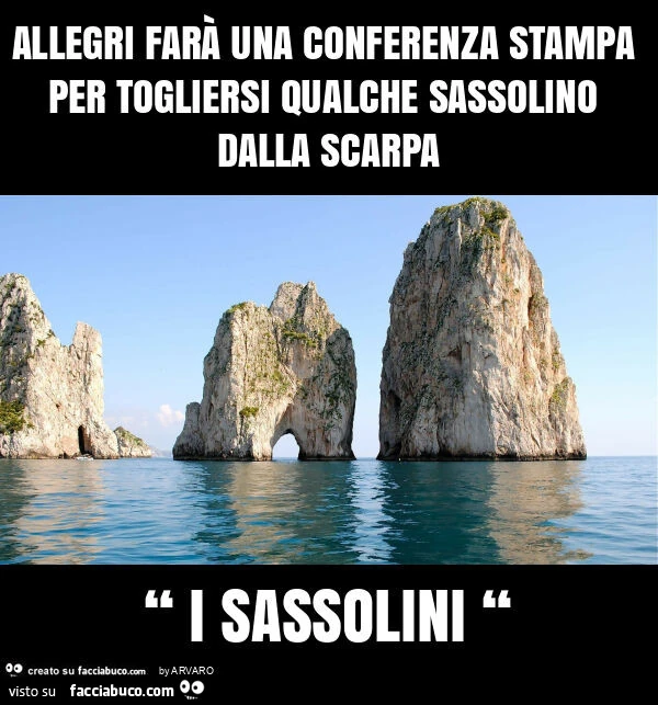 Allegri farà una conferenza stampa per togliersi qualche sassolino dalla scarpa “ i sassolini “