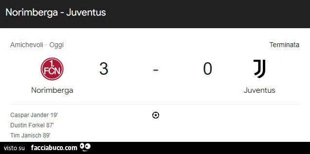 Norimberga 3 - Juve 0