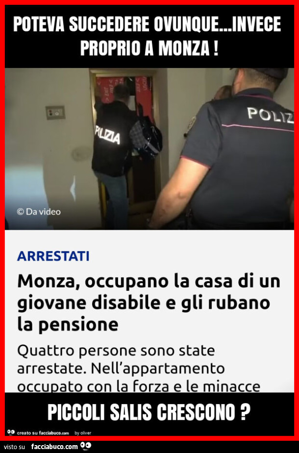 Poteva succedere ovunque… invece proprio a monza! Piccoli salis crescono?