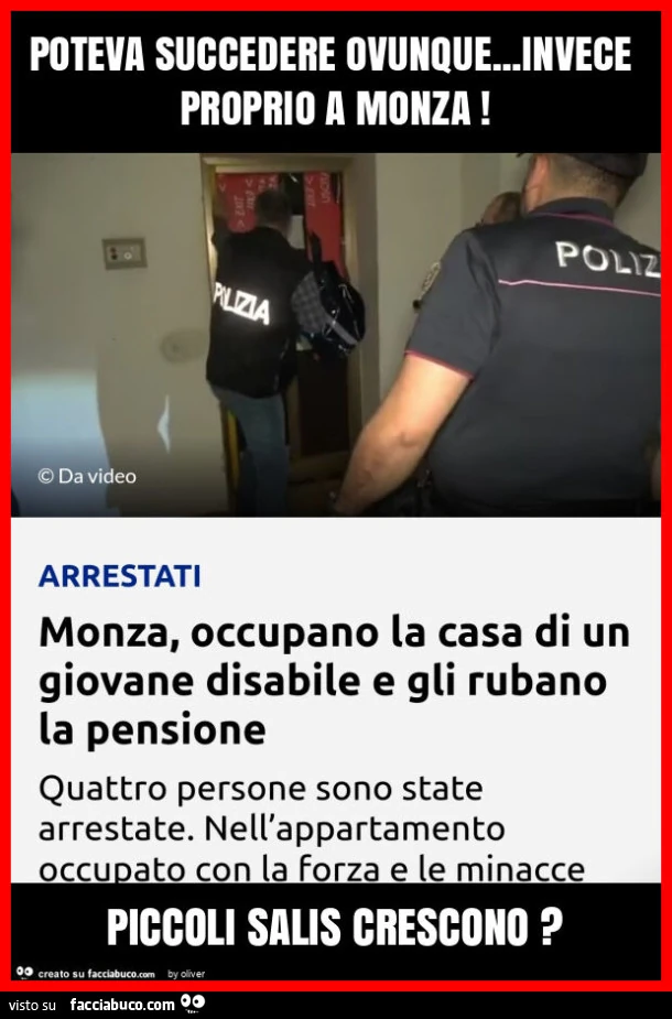 Poteva succedere ovunque&hellip; invece proprio a monza! Piccoli salis crescono?