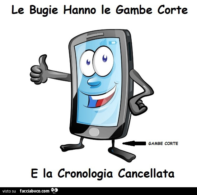 Le bugie hanno le gambe corte e la cronologia cancellata