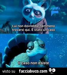Lui non dovrebbe nemmeno trovarsi qui. È Stato un caso. Il caso non esiste