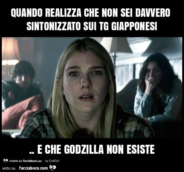 Quando realizza che non sei davvero sintonizzato sui tg giapponesi. E che godzilla non esiste