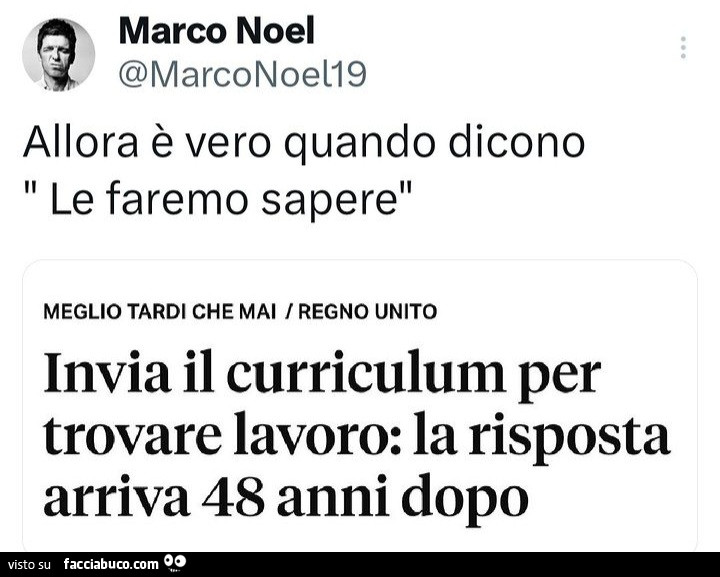 Allora è vero quando dicono le faremo sapere. Invia il curriculum per trovare lavoro: la risposta arriva 48 anni dopo