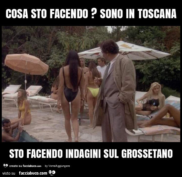 Cosa sto facendo? Sono in toscana sto facendo indagini sul grossetano