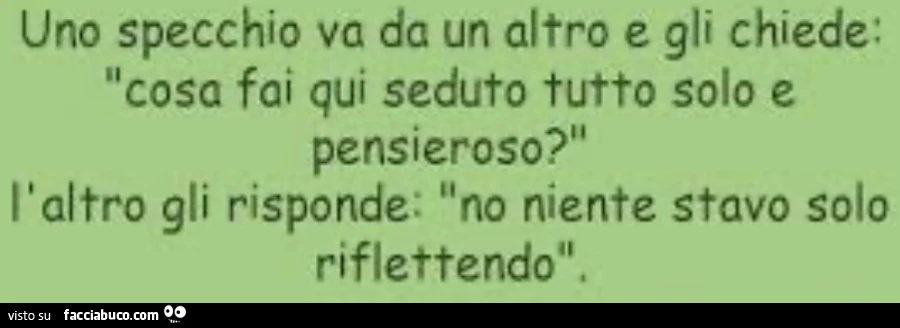 Lo specchio riflette&hellip;