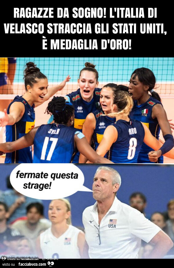 Ragazze da sogno! L'italia di velasco straccia gli stati uniti, è medaglia d'oro