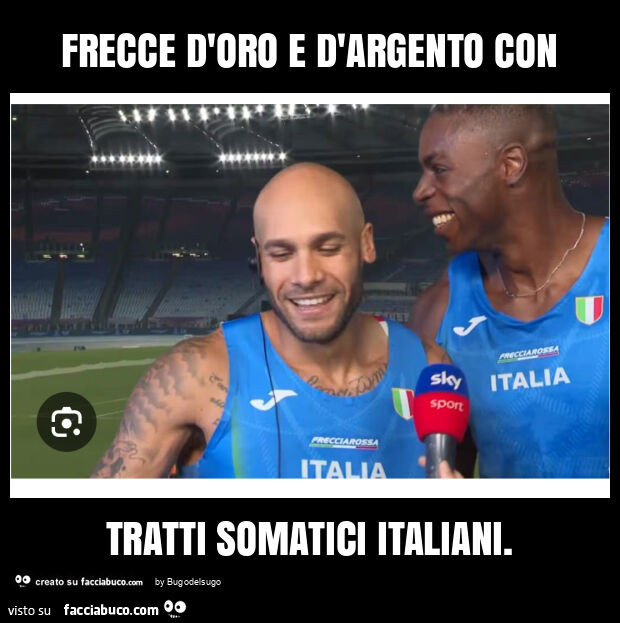 Frecce d'oro e d'argento con tratti somatici italiani