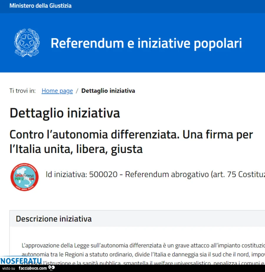 Referendum abrogativo Contro l'autonomia differenziata