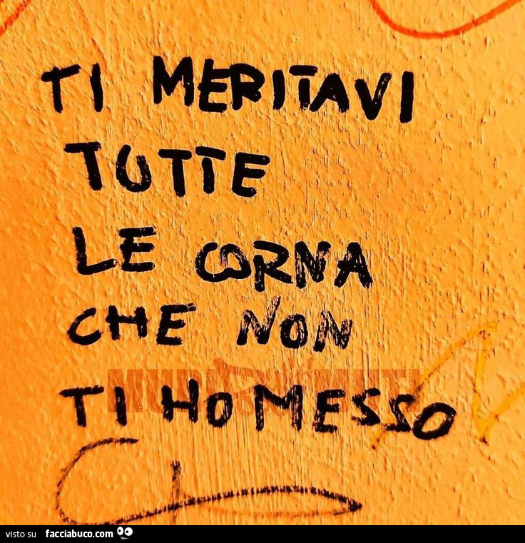 Ti meritavi tutte le corna che non ti ho messo