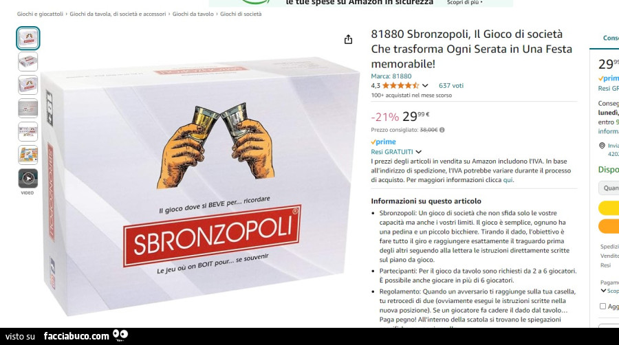 Sbronzopoli su Amazon