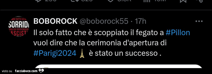 Il solo fatto che è scoppiato il fegato a pillon vuol dire che la cerimonia d'apertura di parigi2024 è stato un successo