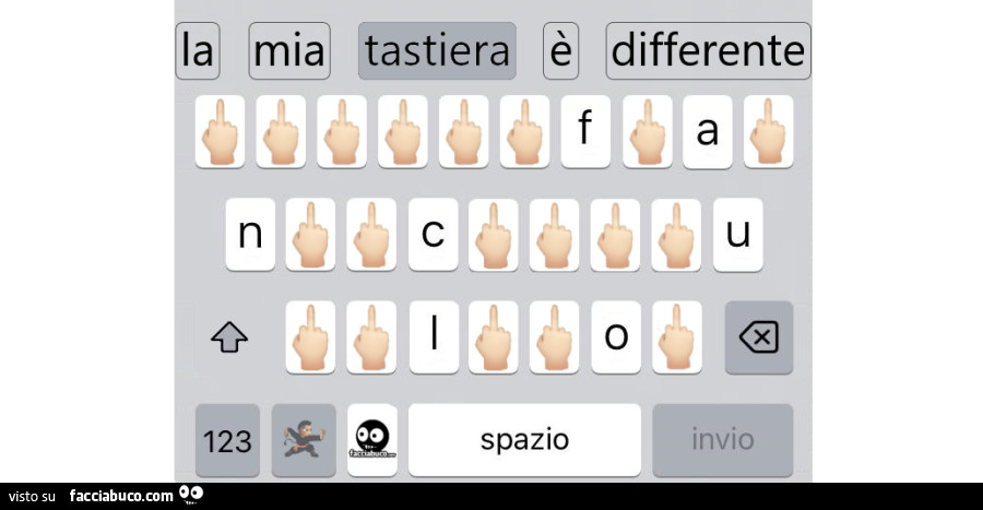 La mia tastiera è differente