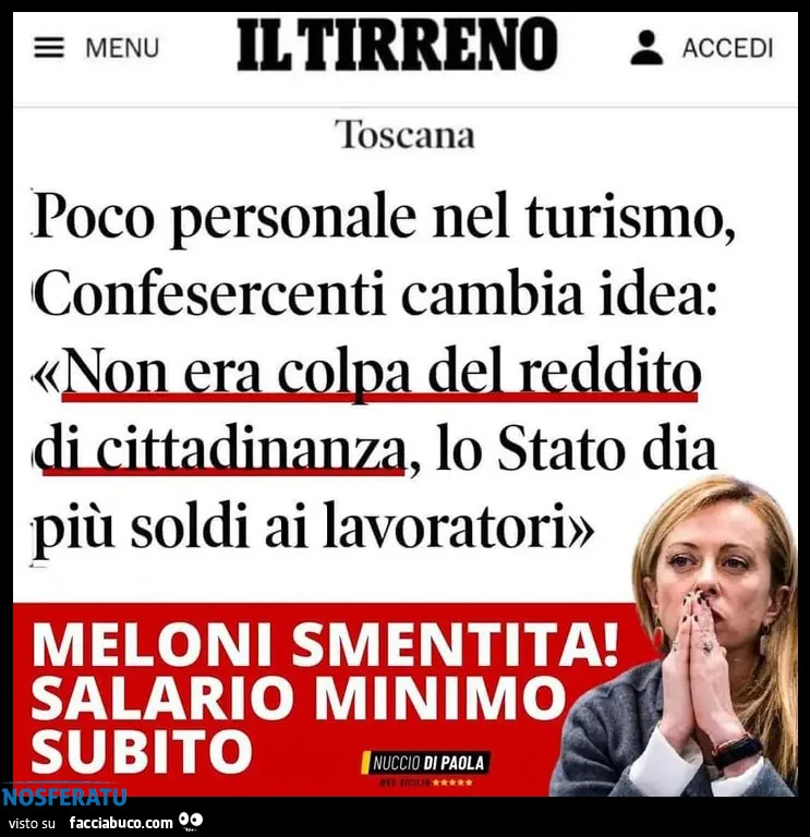 Confesercenti smentisce la Meloni