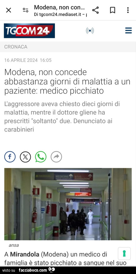 Modena, non concede abbastanza giorni di malattia a un paziente: medico picchiato
