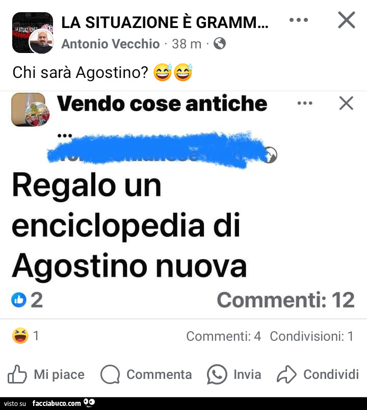 Chi sarà agostino? Regalo un enciclopedia di agostino nuova